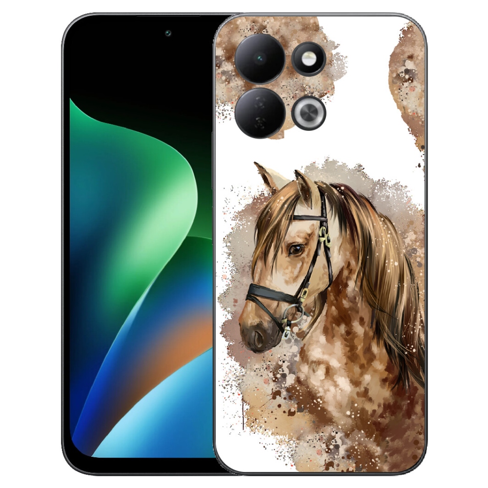 Gélový kryt mmCase na Xiaomi Redmi 17 4G/5G - hnedý kreslený kôň