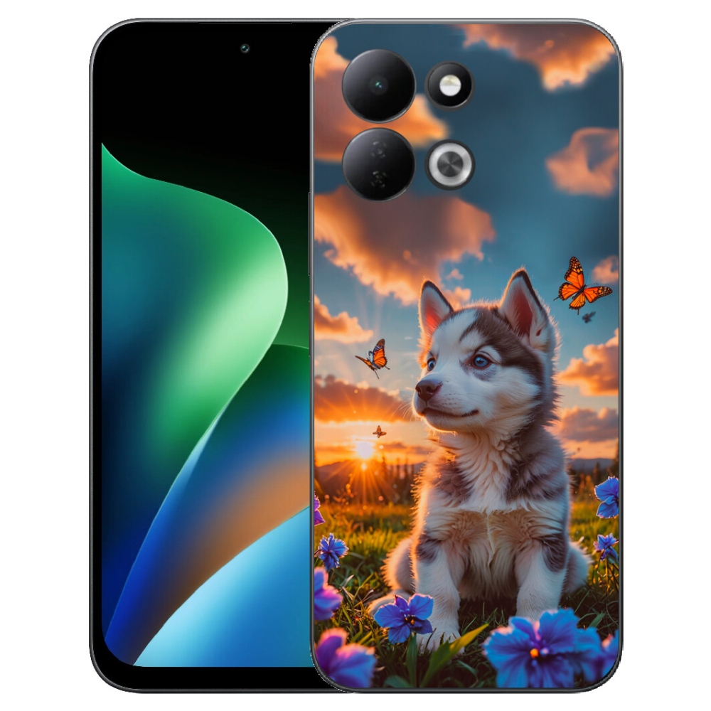 Gélový kryt mmCase na Xiaomi Redmi 17 4G/5G - husky pri západe slnka