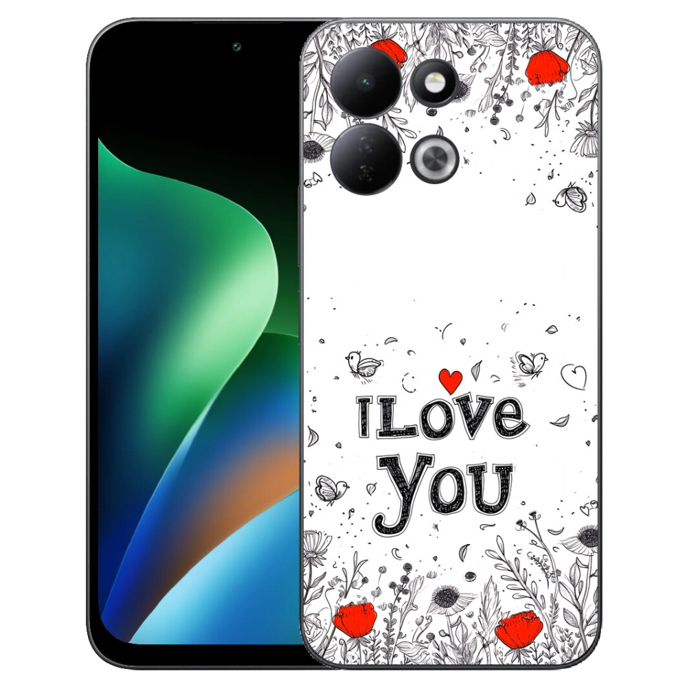 Gélový kryt mmCase na Xiaomi Redmi 17 4G/5G - I love you biele pozadie