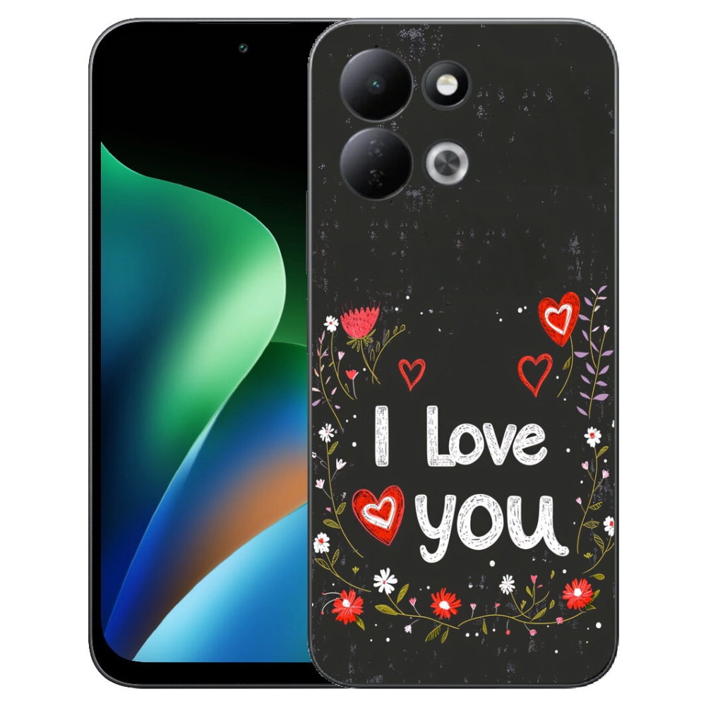 Gélový kryt mmCase na Xiaomi Redmi 17 4G/5G - I love you čierne pozadie