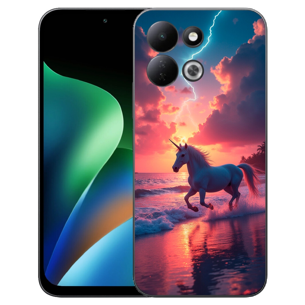 Gélový kryt mmCase na Xiaomi Redmi 17 4G/5G - jednorožec na pláži