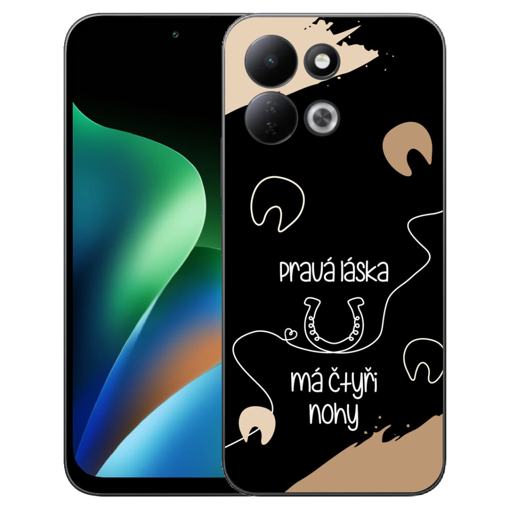 Gélový kryt mmCase na Xiaomi Redmi 17 4G/5G - konský motív čierne pozadie
