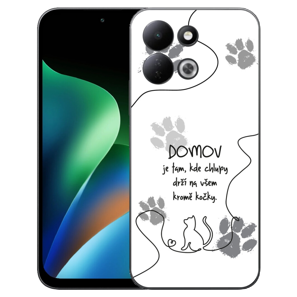 Gélový kryt mmCase na Xiaomi Redmi 17 4G/5G - mačacie motív biele pozadie