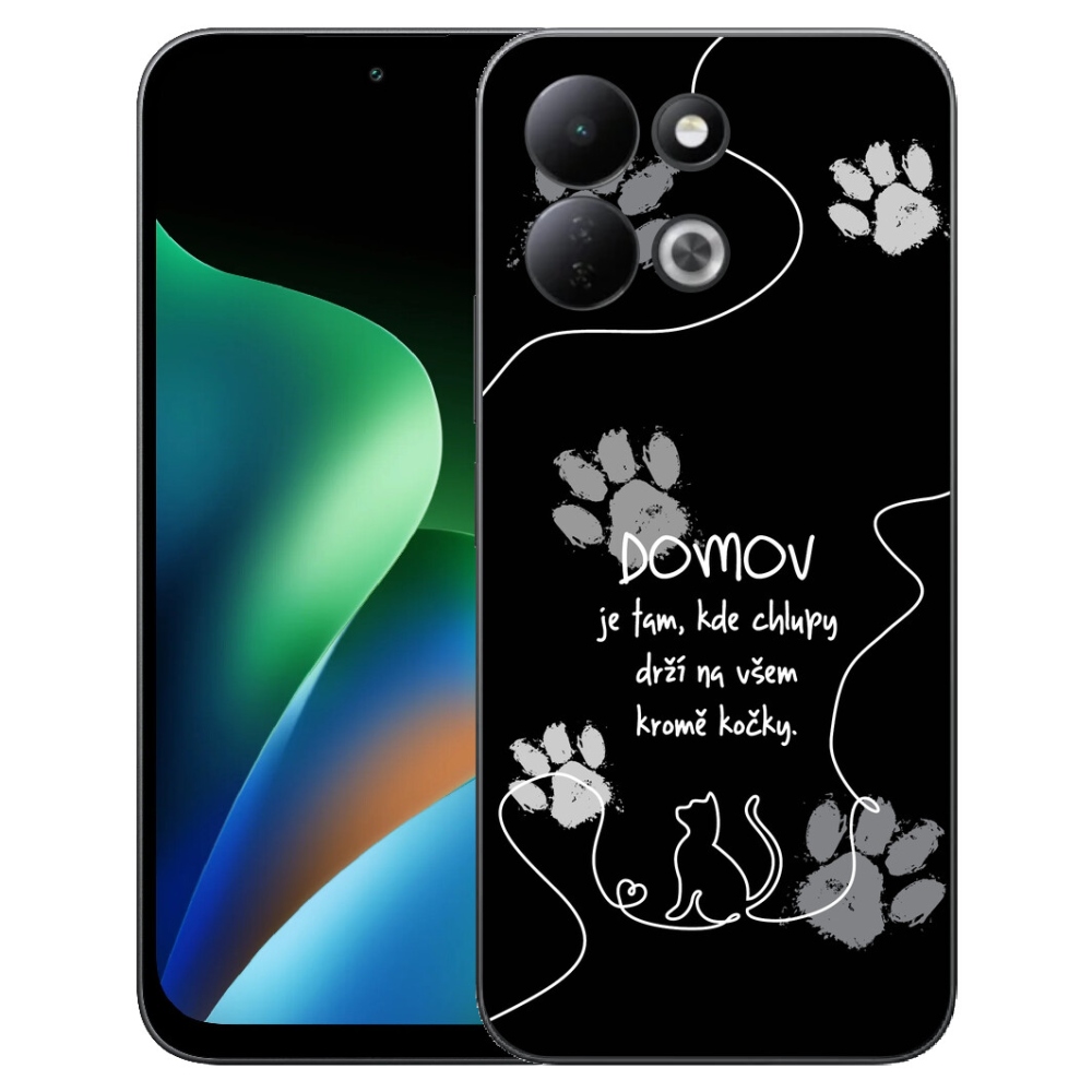 Gélový kryt mmCase na Xiaomi Redmi 17 4G/5G - mačacie motív čierne pozadie
