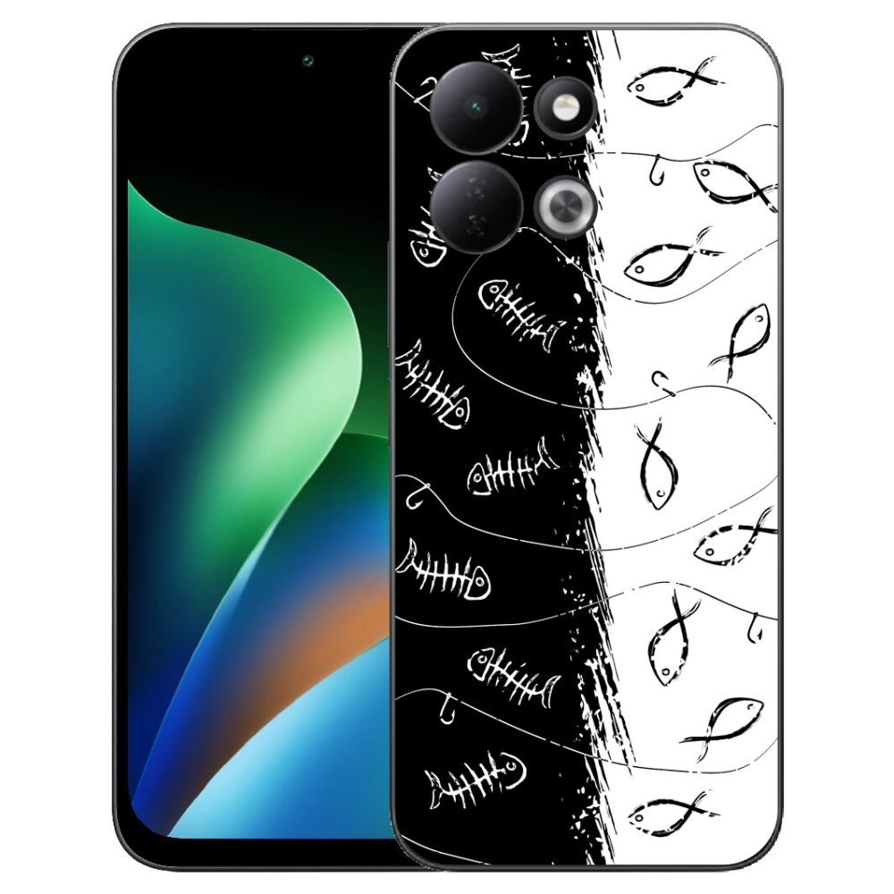 Gélový kryt mmCase na Xiaomi Redmi 17 4G/5G - kostry a rybky
