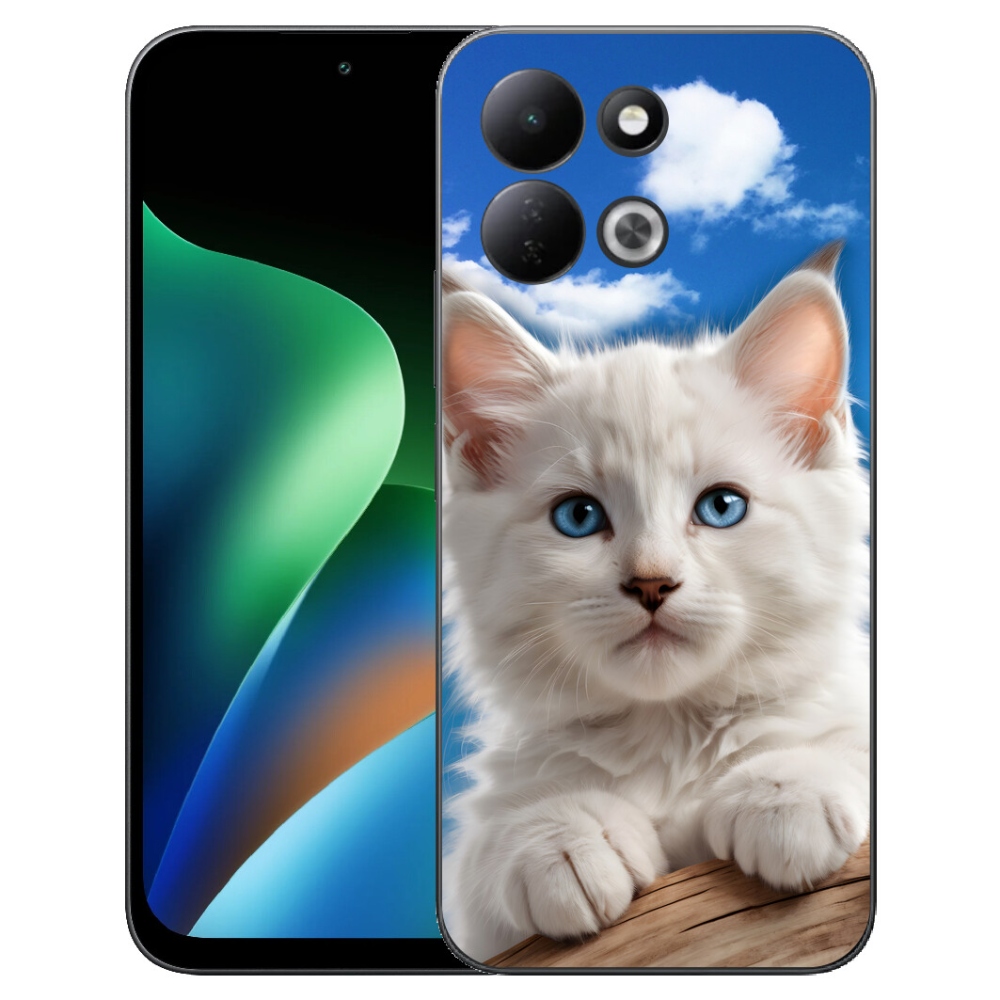 Gélový kryt mmCase na Xiaomi Redmi 17 4G/5G - mačiatko a oblaky