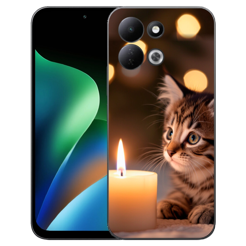 Gélový kryt mmCase na Xiaomi Redmi 17 4G/5G - mačiatko a sviečka