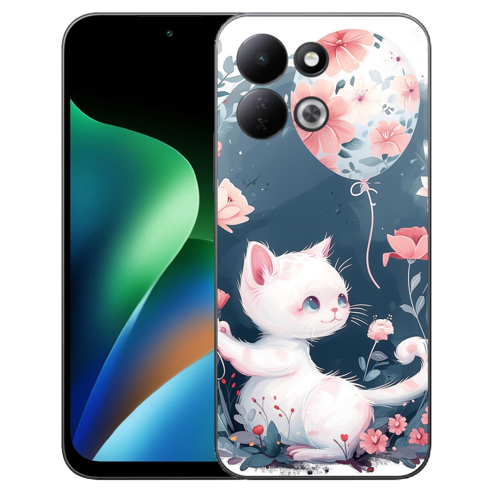 Gélový kryt mmCase na Xiaomi Redmi 17 4G/5G - mačiatko s balónikom