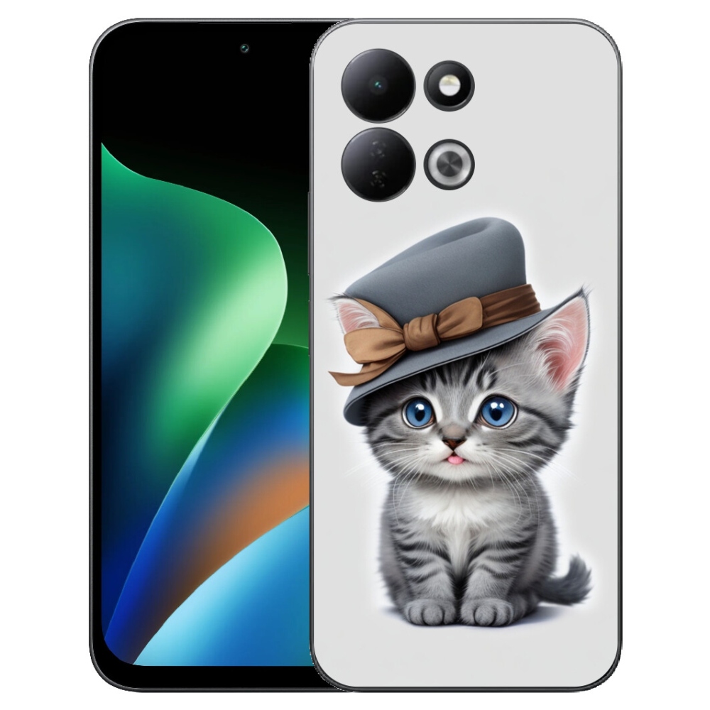 Gélový kryt mmCase na Xiaomi Redmi 17 4G/5G - mačiatko s klobúkom