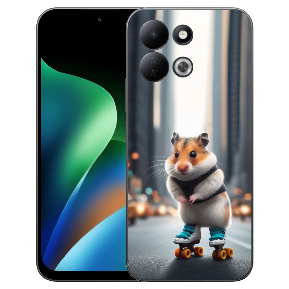 Gélový kryt mmCase na Xiaomi Redmi 17 4G/5G - škrečok na korčuliach