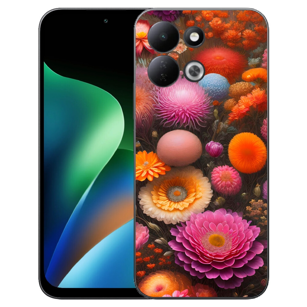 Gélový kryt mmCase na Xiaomi Redmi 17 4G/5G - kvetinová kompozícia