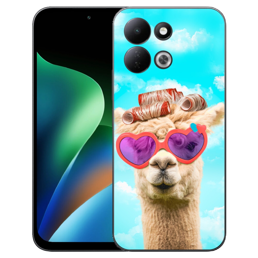 Gélový kryt mmCase na Xiaomi Redmi 17 4G/5G - lama s okuliarmi