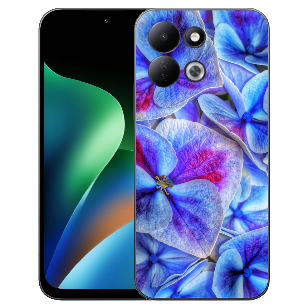 Gélový kryt mmCase na Xiaomi Redmi 17 4G/5G - modré kvety 1
