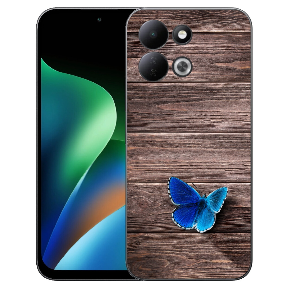 Gélový kryt mmCase na Xiaomi Redmi 17 4G/5G - modrý motýľ 1