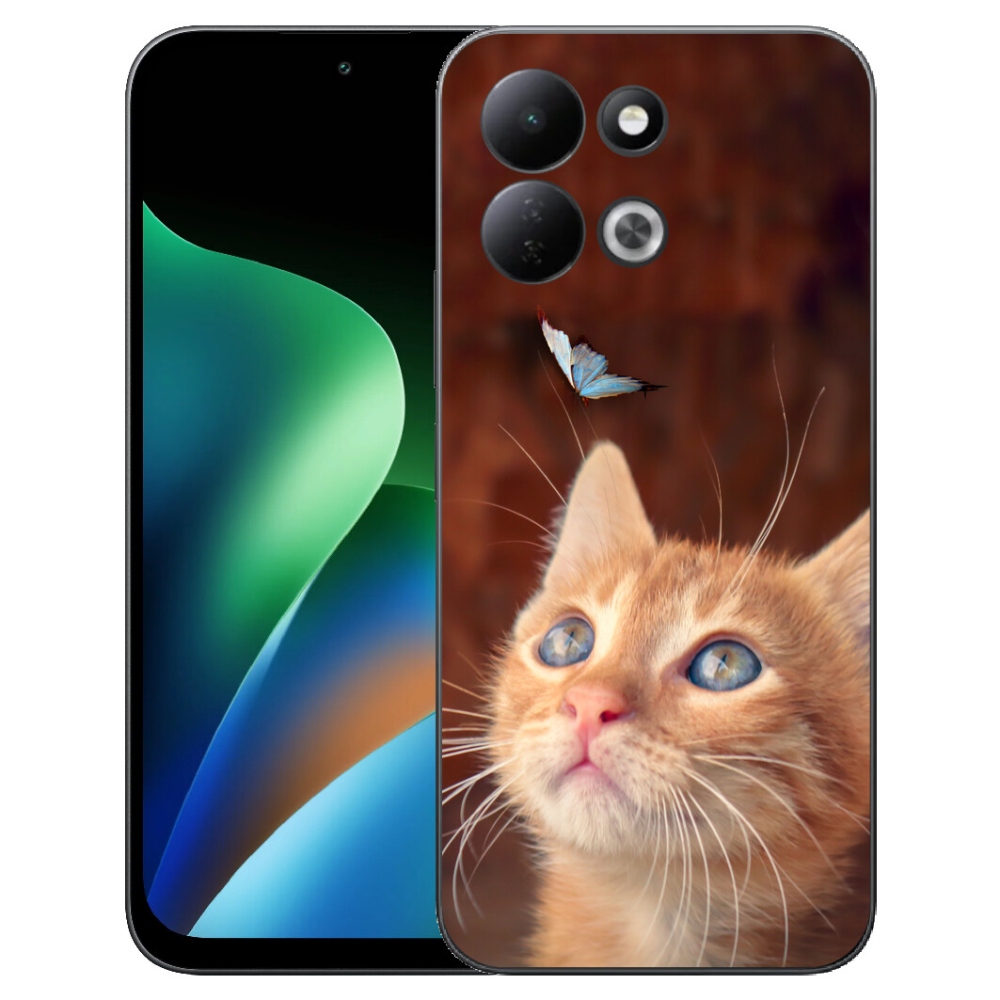 Gélový kryt mmCase na Xiaomi Redmi 17 4G/5G - motýľ a mačiatko