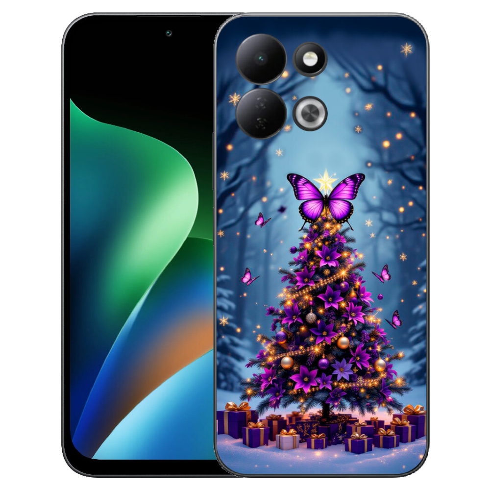Gélový kryt mmCase na Xiaomi Redmi 17 4G/5G - motýlí vianočný stromček