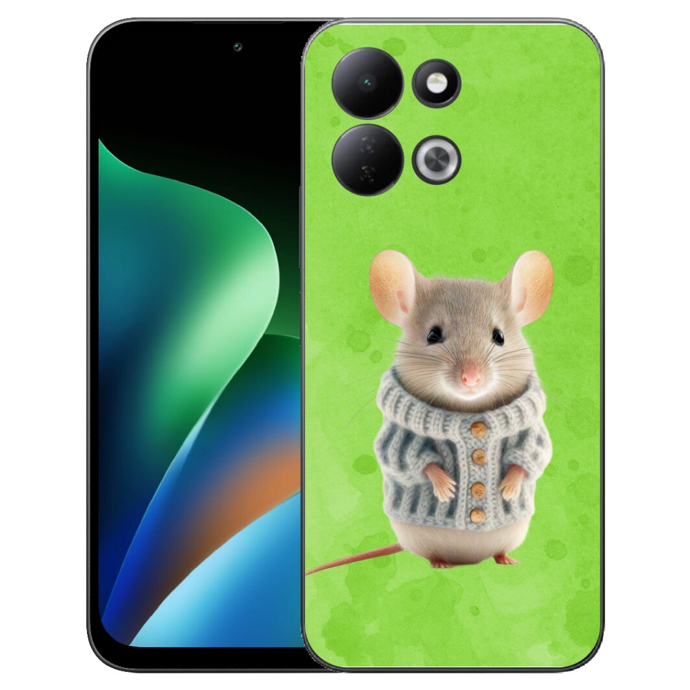 Gélový kryt mmCase na Xiaomi Redmi 17 4G/5G - myška vo svetri