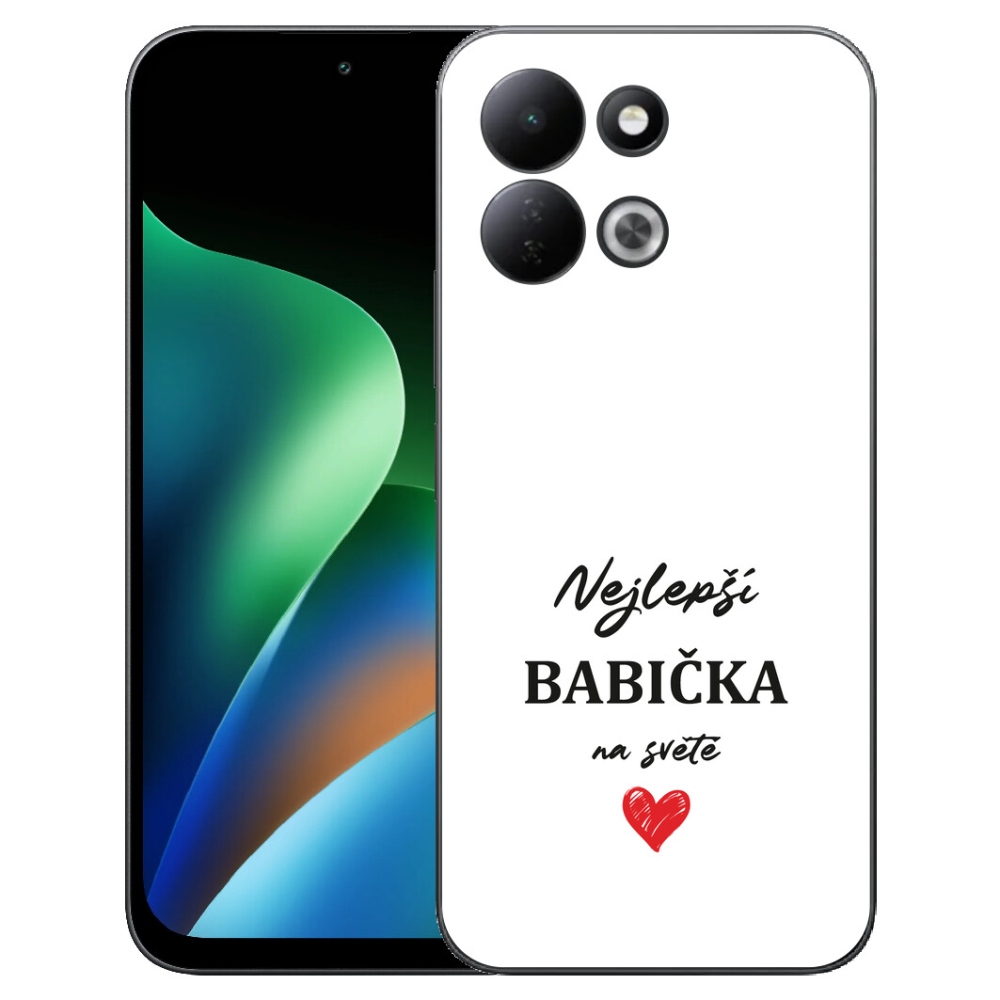 Gélový kryt mmCase na Xiaomi Redmi 17 4G/5G - najlepšia babička 1 biele pozadie