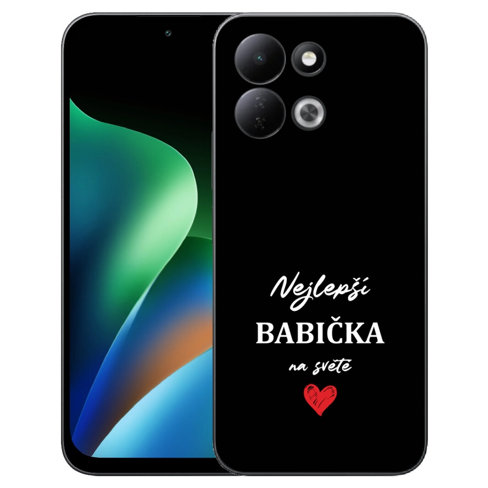 Gélový kryt mmCase na Xiaomi Redmi 17 4G/5G - najlepšia babička 1 čierne pozadie