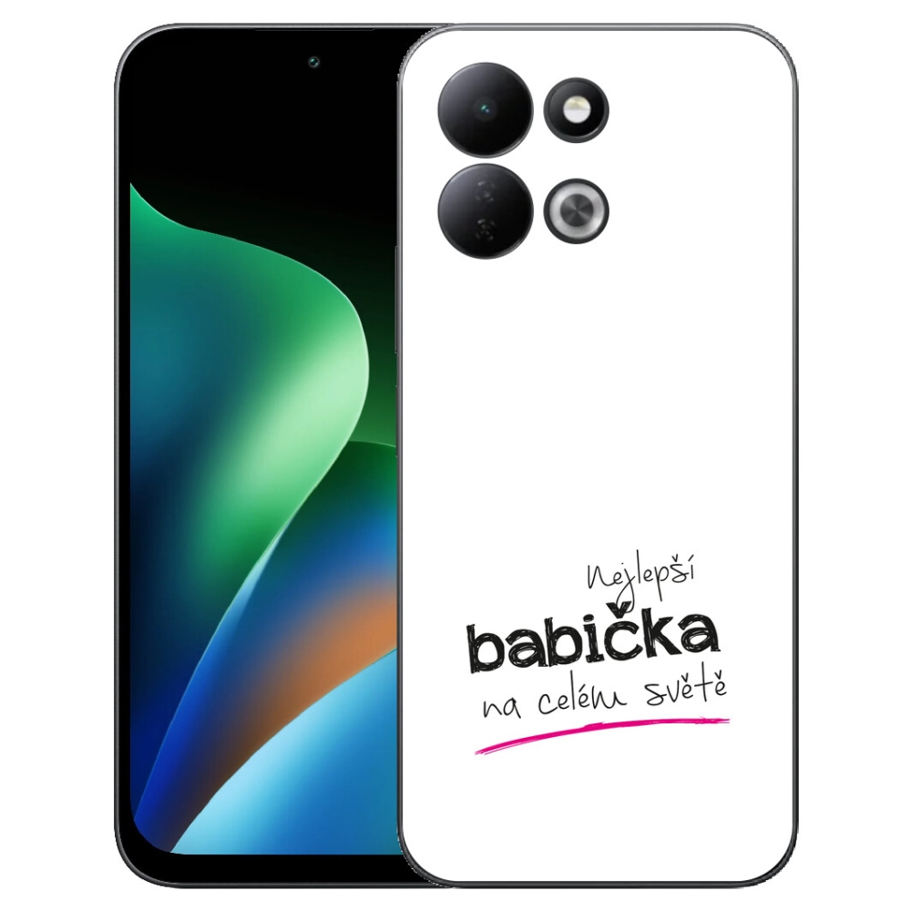 Gélový kryt mmCase na Xiaomi Redmi 17 4G/5G - najlepšia babička 4 biele pozadie