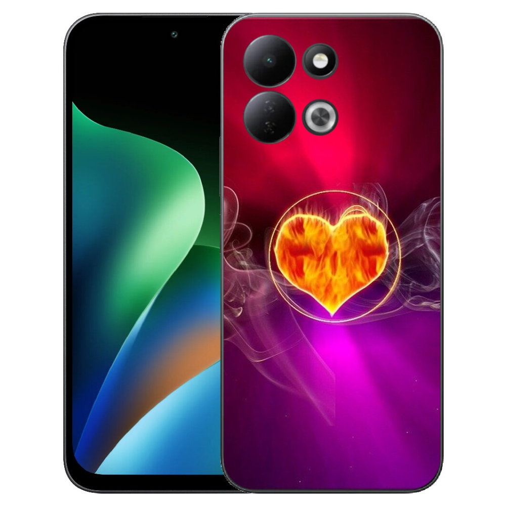 Gélový kryt mmCase na Xiaomi Redmi 17 4G/5G - ohnivé srdce