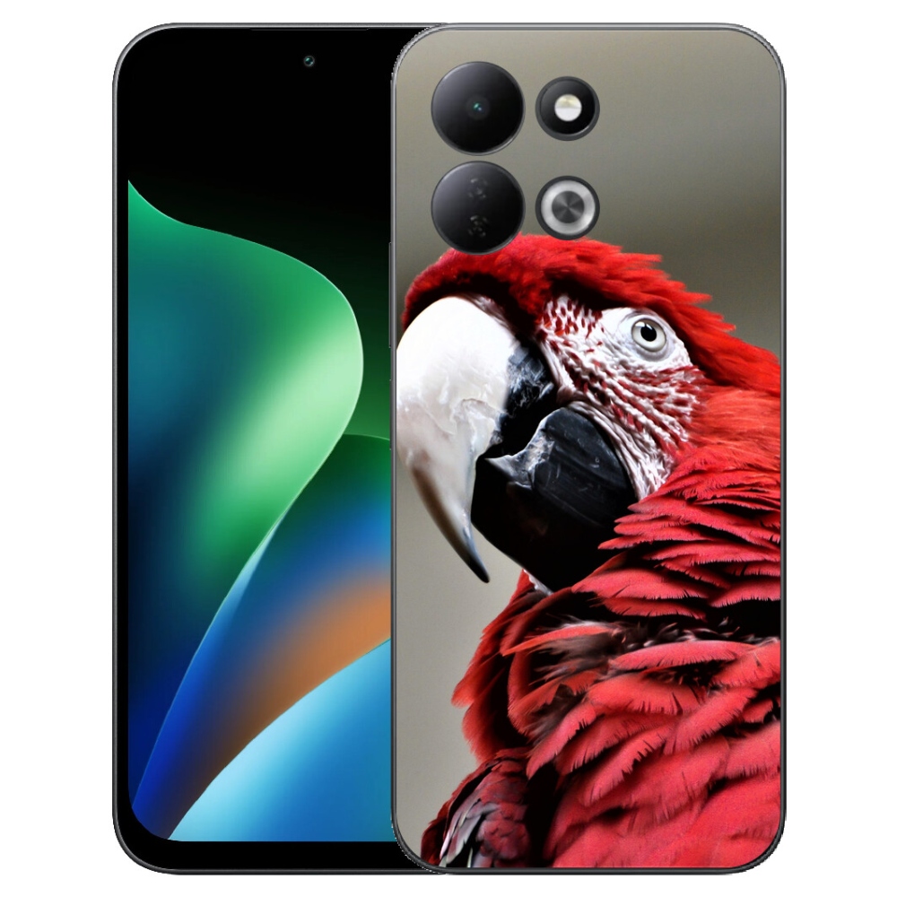 Gélový kryt mmCase na Xiaomi Redmi 17 4G/5G - papagáj ara červený