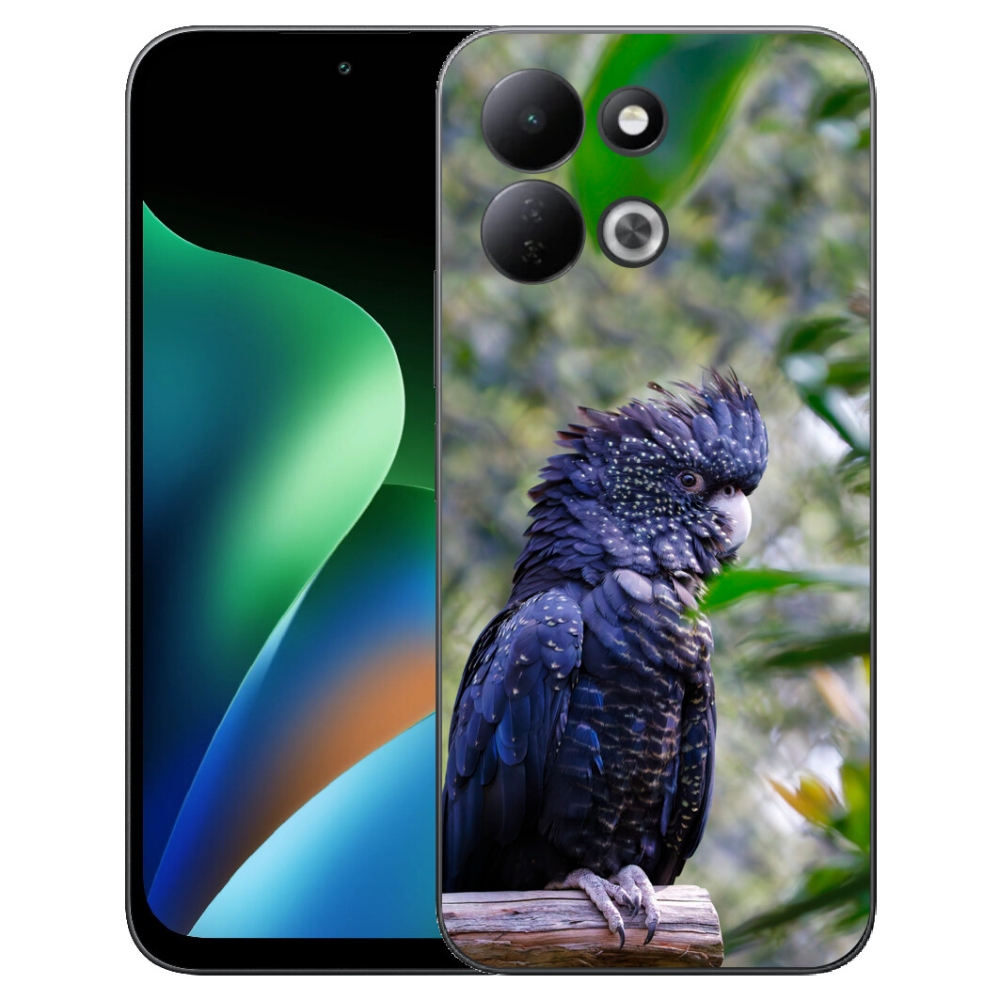 Gélový kryt mmCase na Xiaomi Redmi 17 4G/5G - papagáj kakadu čierny