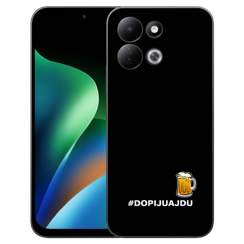 Gélový kryt mmCase na Xiaomi Redmi 17 4G/5G - pivný motív 1 čierne pozadie