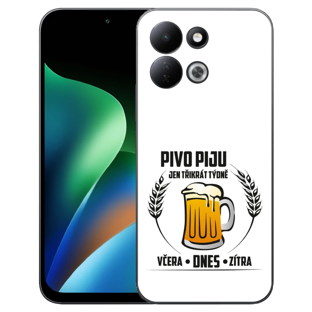 Gélový kryt mmCase na Xiaomi Redmi 17 4G/5G - pivný motív biele pozadie