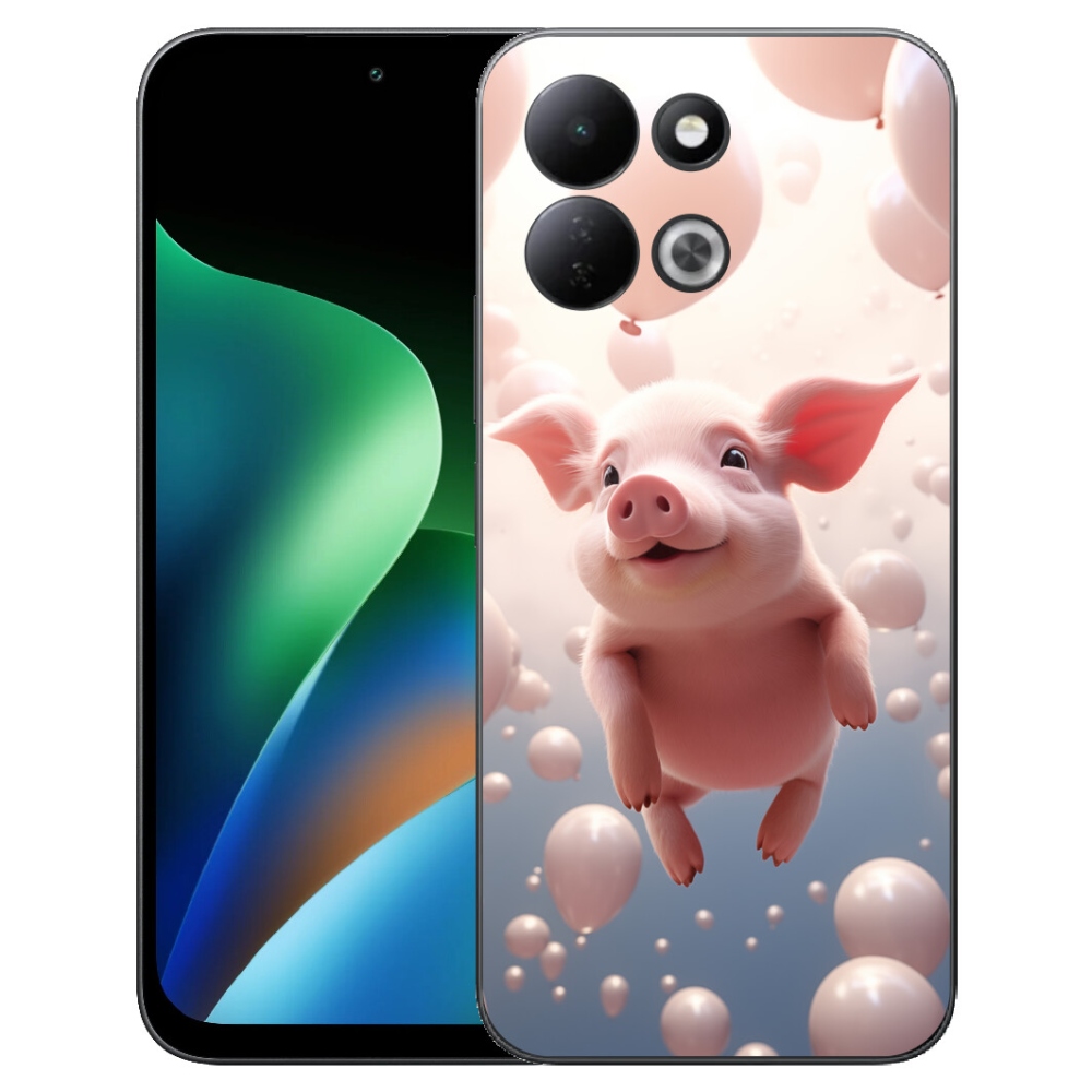 Gélový kryt mmCase na Xiaomi Redmi 17 4G/5G - prasiatko s balónikmi