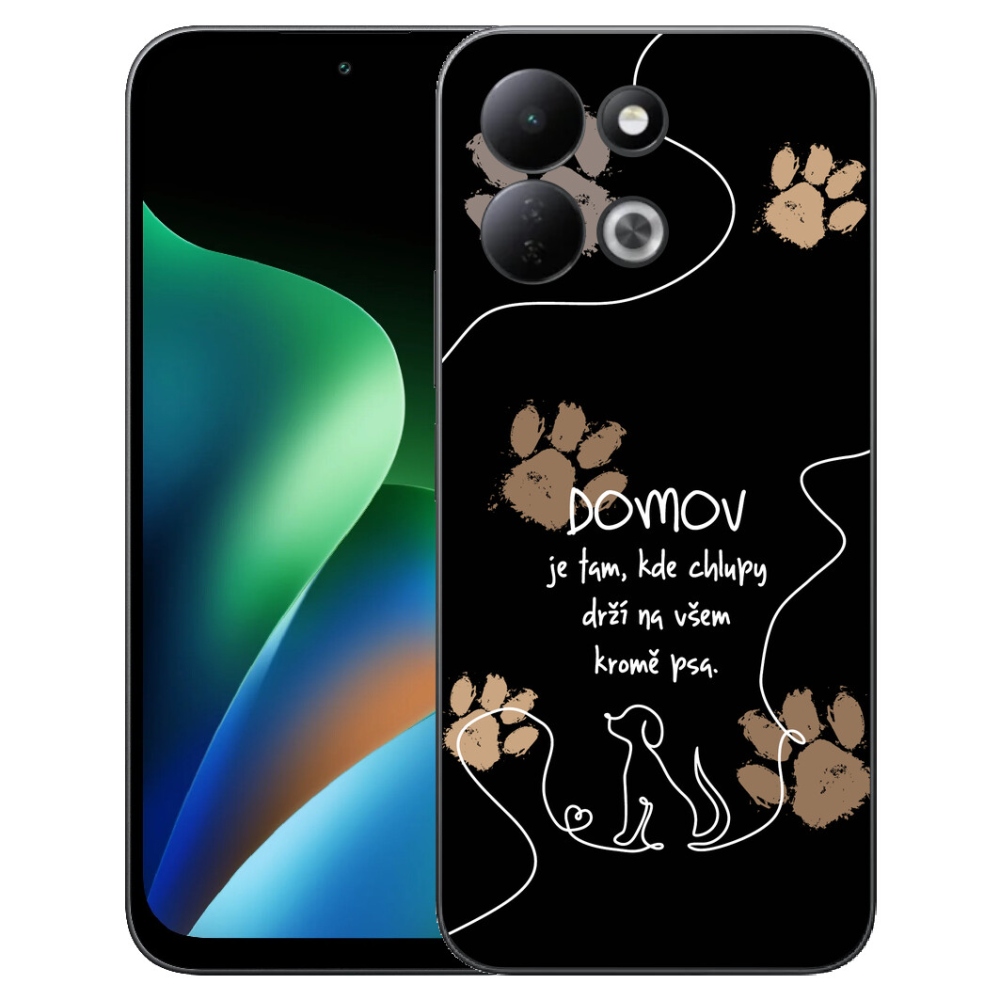 Gélový kryt mmCase na Xiaomi Redmi 17 4G/5G - psí motív čierne pozadie