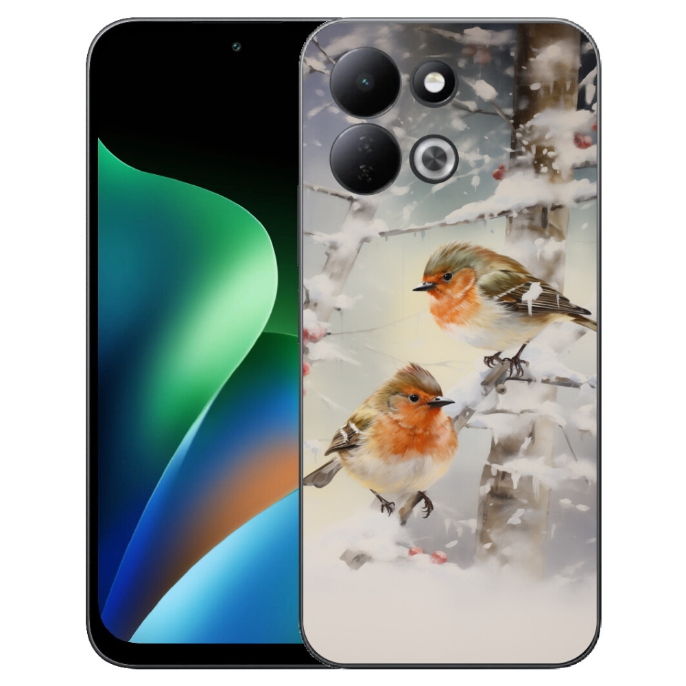 Gélový kryt mmCase na Xiaomi Redmi 17 4G/5G - vtáčiky v zime