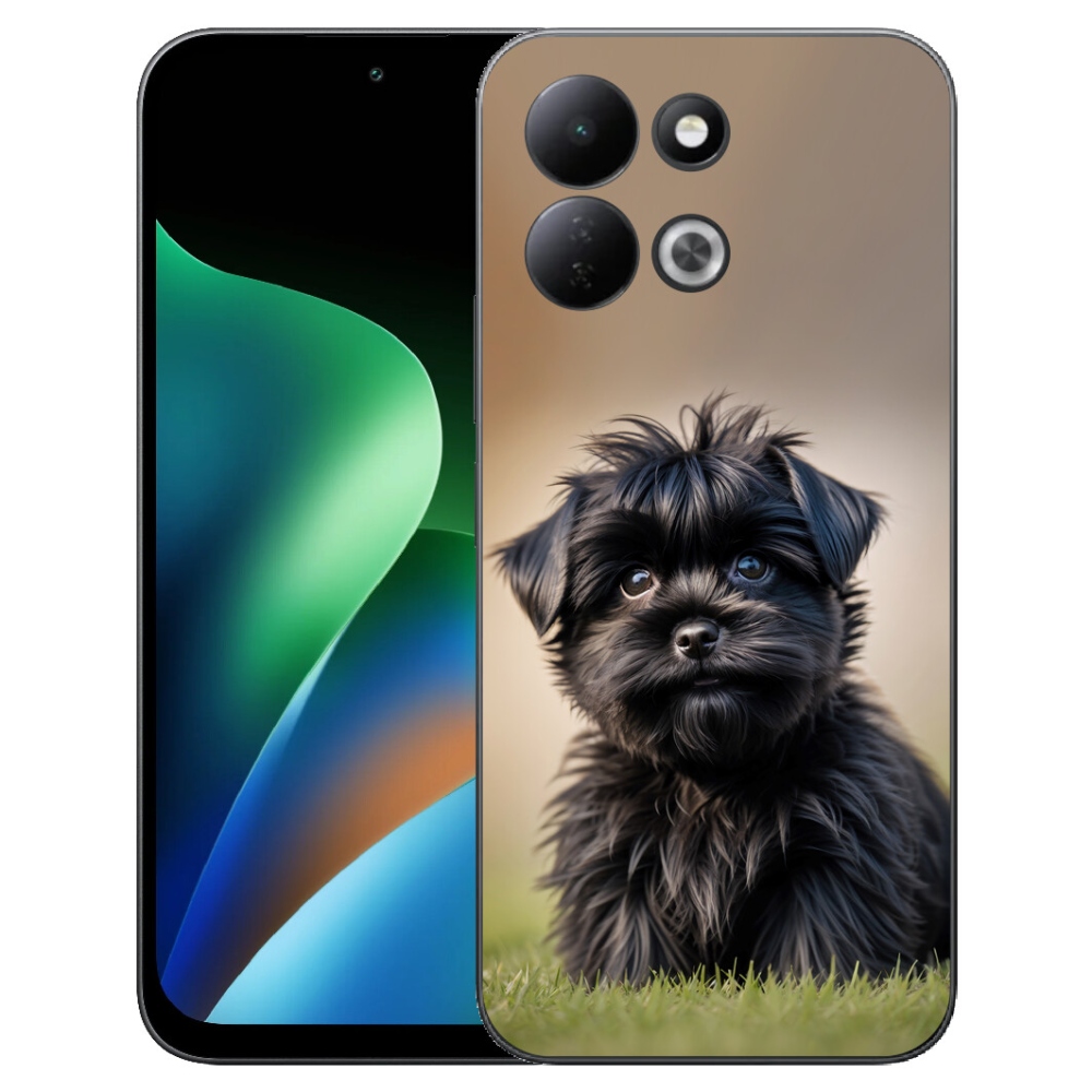 Gélový kryt mmCase na Xiaomi Redmi 17 4G/5G - roztomilý čierny psík