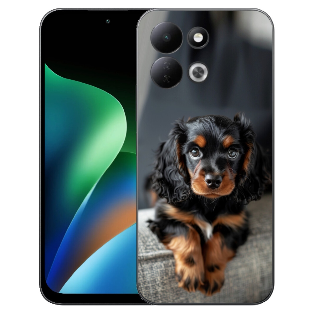 Gélový kryt mmCase na Xiaomi Redmi 17 4G/5G - roztomilý dlhosrstý jazvečík