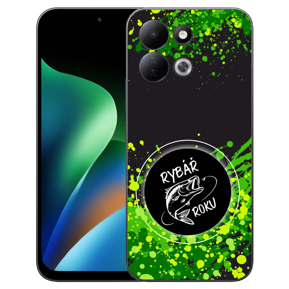 Gélový kryt mmCase na Xiaomi Redmi 17 4G/5G - rybár roku čierne pozadie