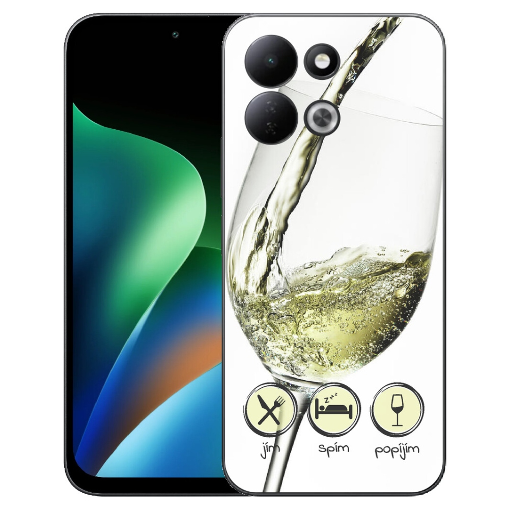 Gélový kryt mmCase na Xiaomi Redmi 17 4G/5G - pohár vína bielej
