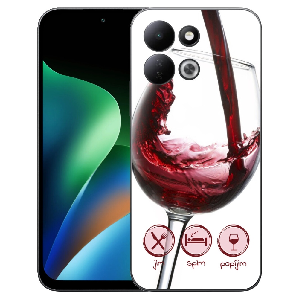 Gélový kryt mmCase na Xiaomi Redmi 17 4G/5G - pohár vína červené