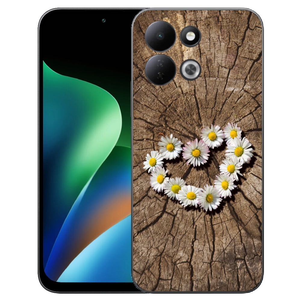 Gélový kryt mmCase na Xiaomi Redmi 17 4G/5G - srdce z margaréty