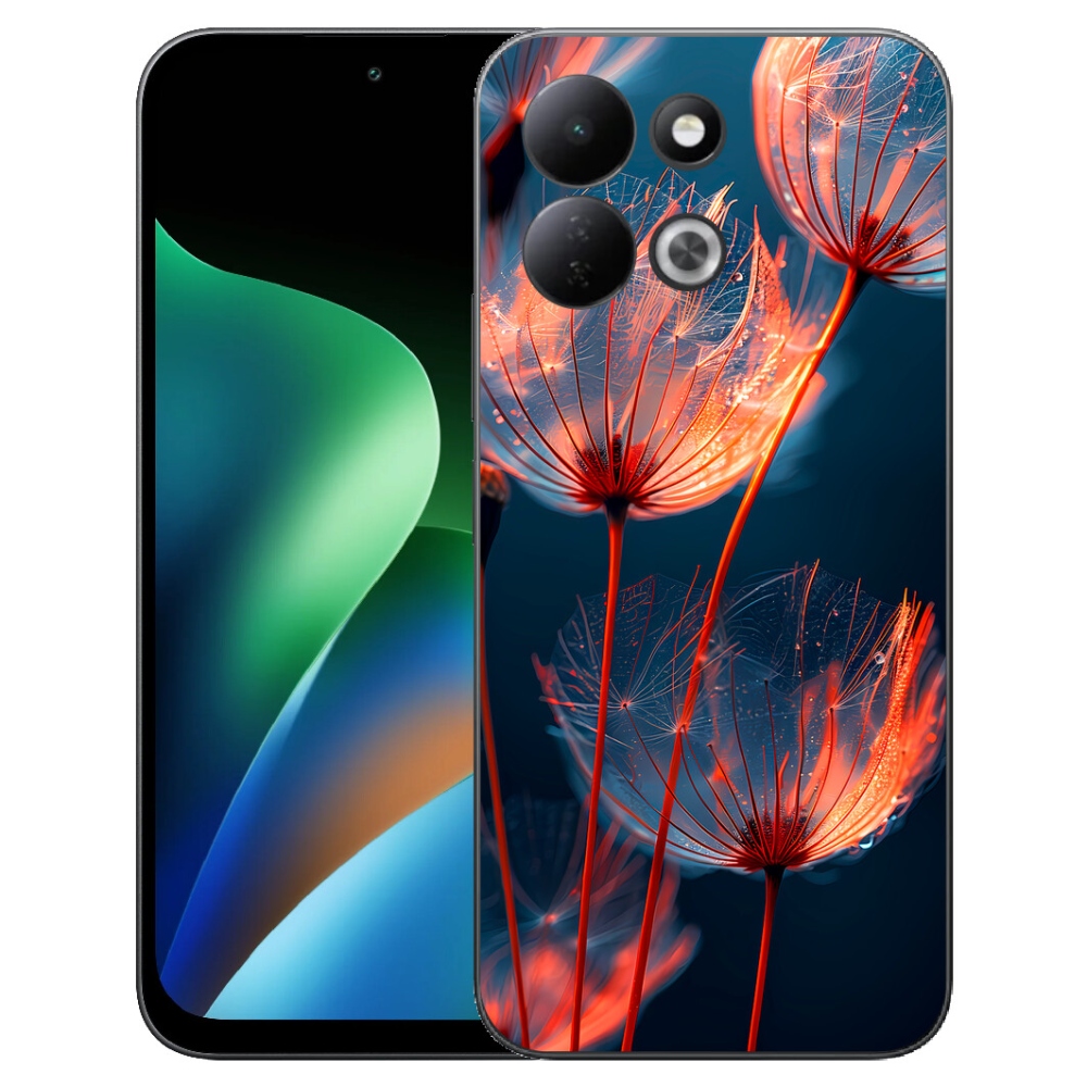 Gélový kryt mmCase na Xiaomi Redmi 17 4G/5G - svetielkujúce páperie