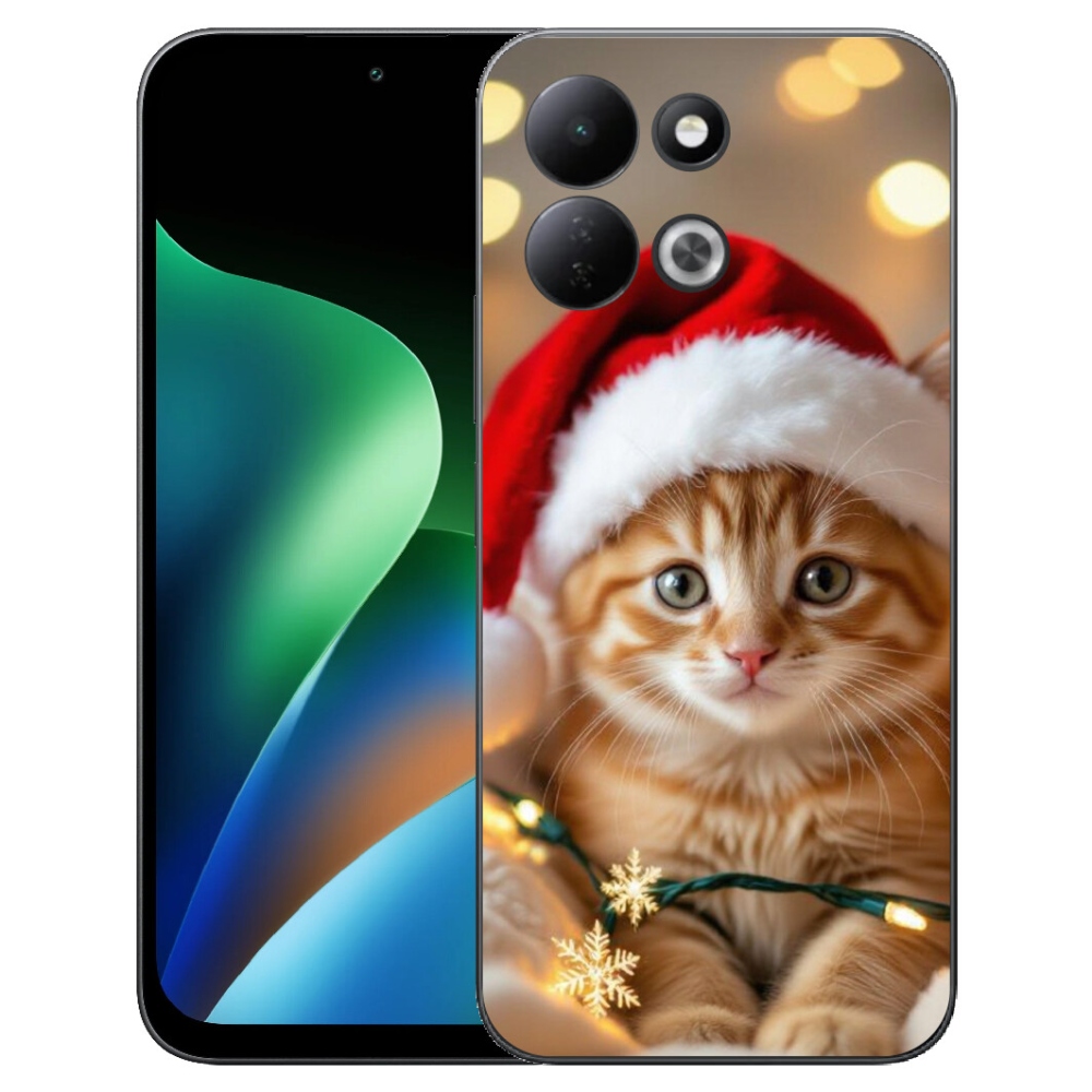 Gélový kryt mmCase na Xiaomi Redmi 17 4G/5G - vianočné mačiatko