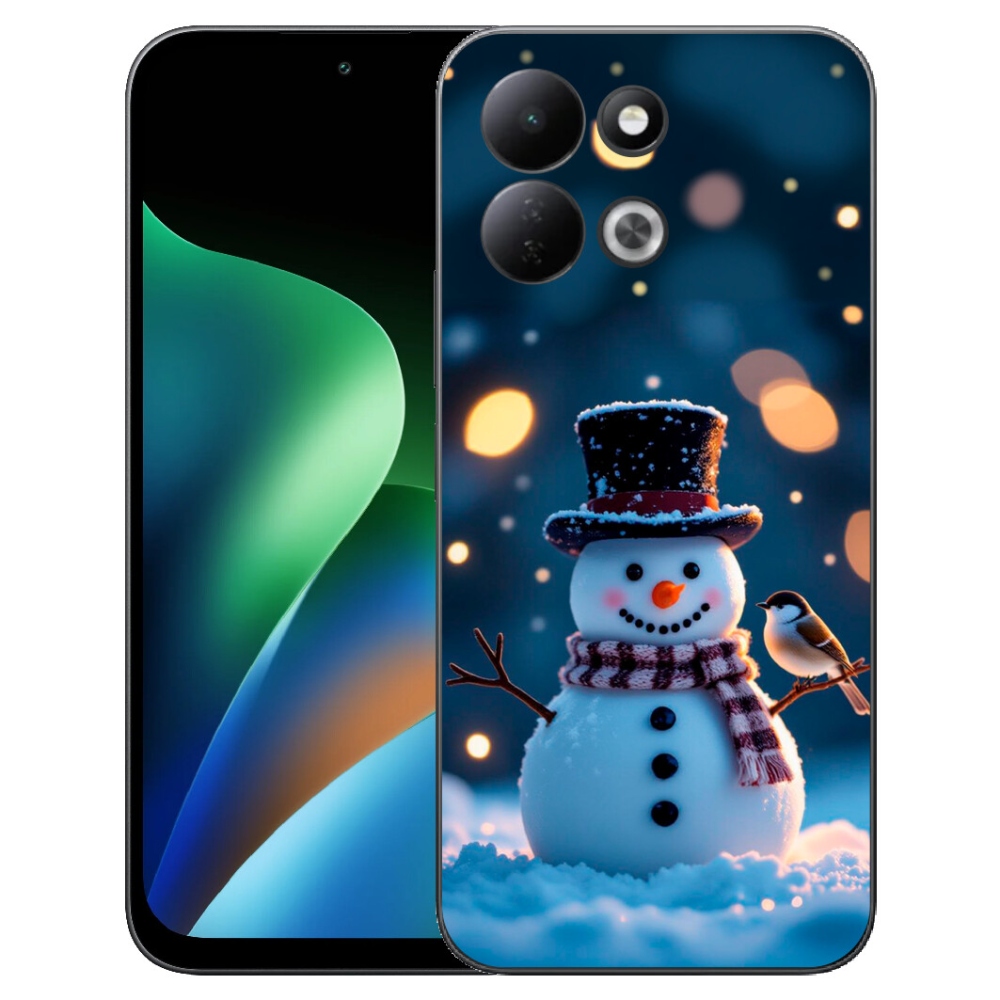 Gélový kryt mmCase na Xiaomi Redmi 17 4G/5G - vianočný snehuliak