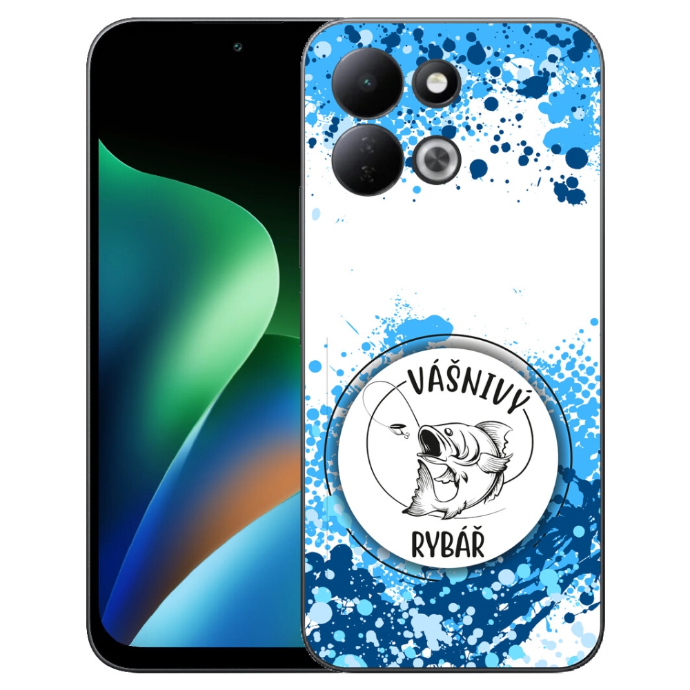 Gélový kryt mmCase na Xiaomi Redmi 17 4G/5G - vášnivý rybár biele pozadie