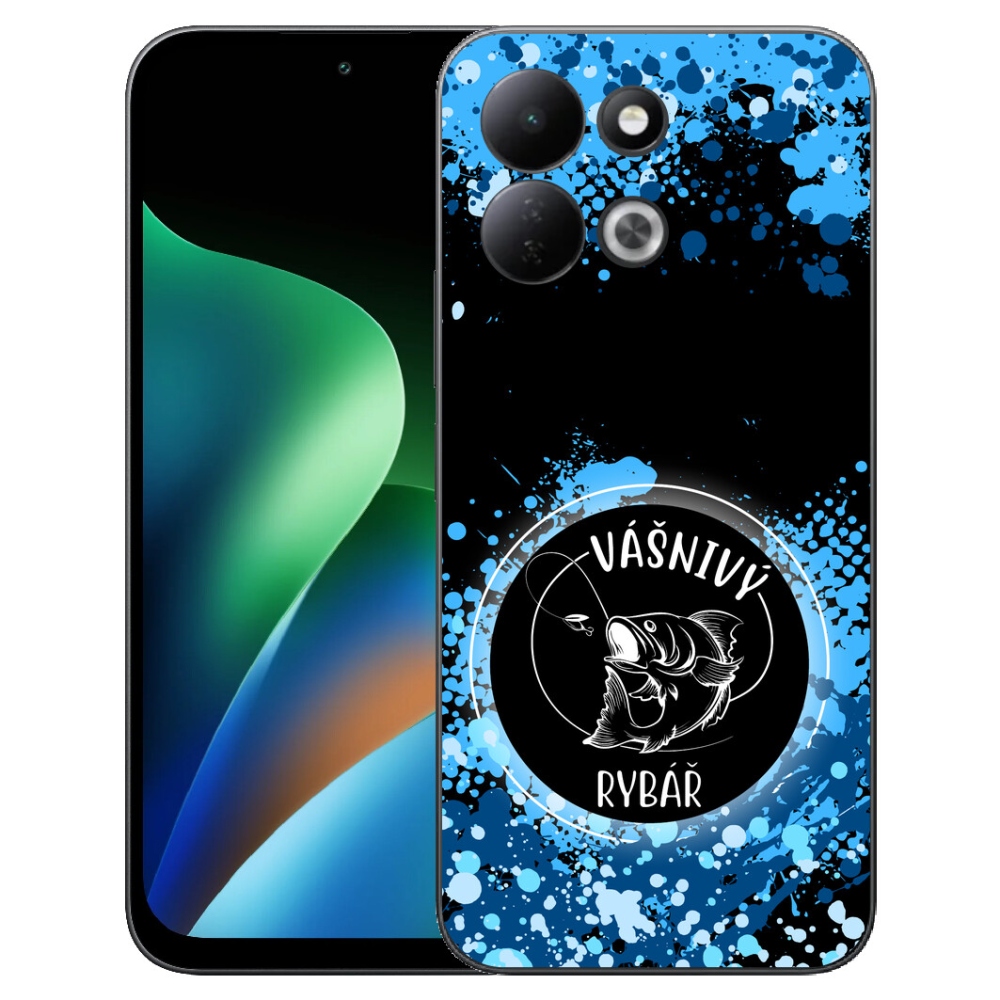 Gélový kryt mmCase na Xiaomi Redmi 17 4G/5G - vášnivý rybár čierne pozadie