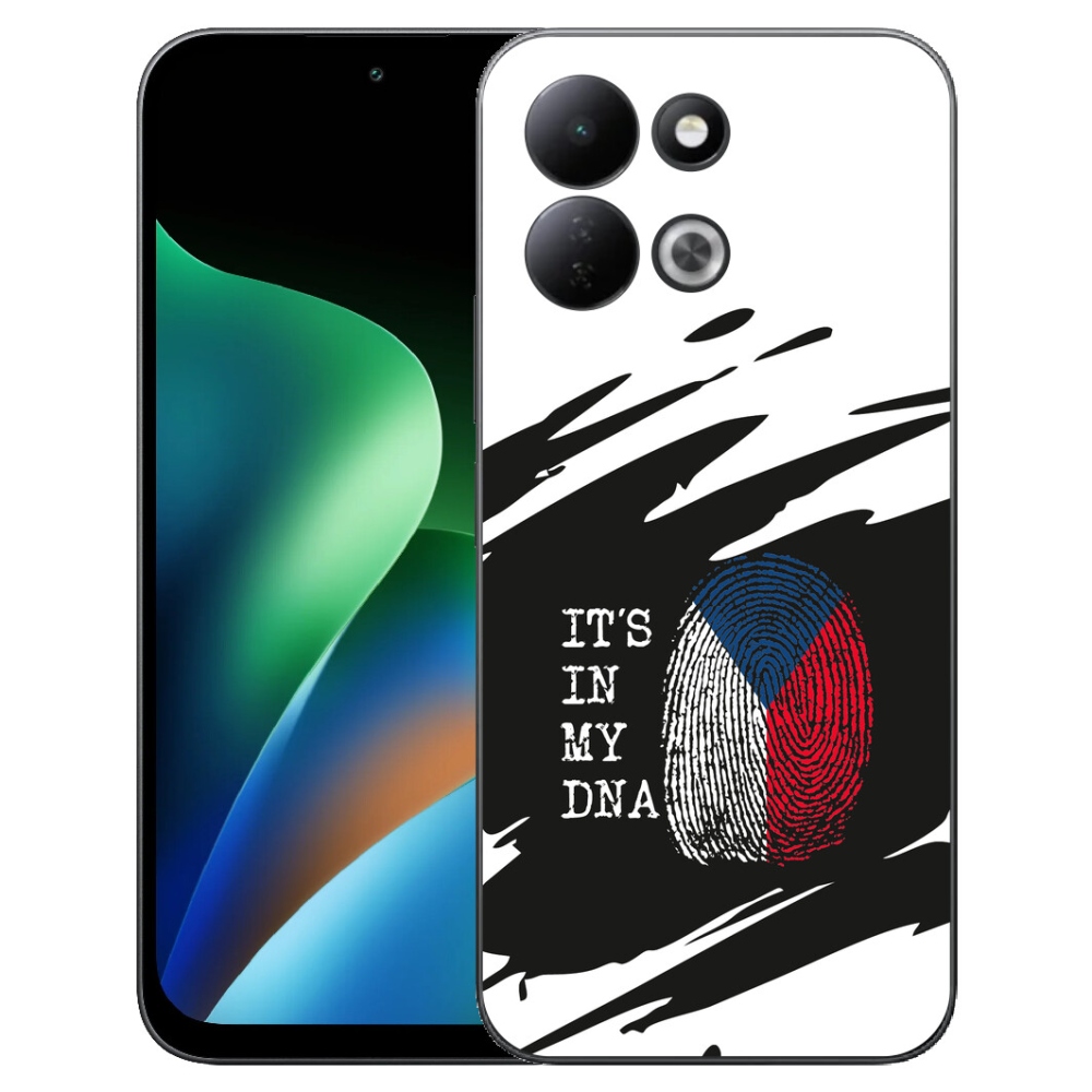 Gélový kryt mmCase na Xiaomi Redmi 17 4G/5G - vlajka odtlačok prsta čiernobiele pozadie