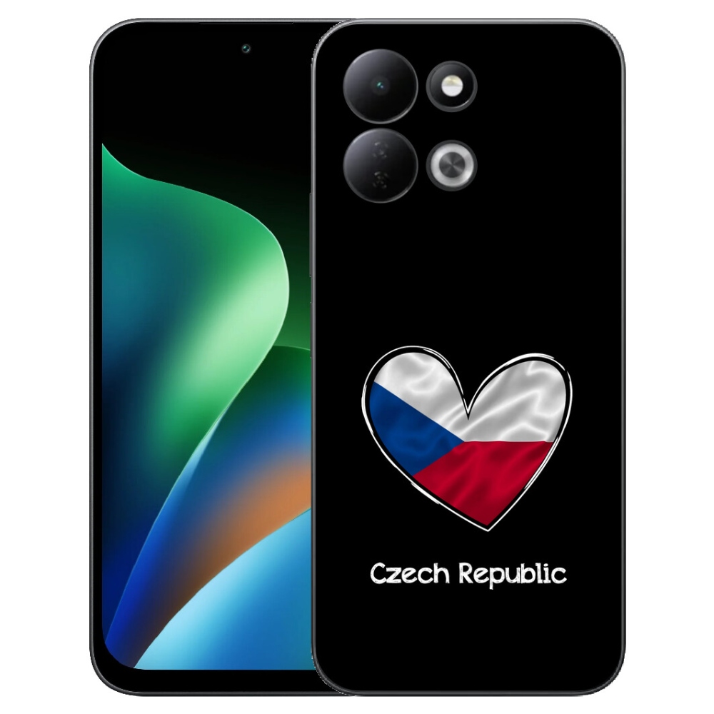 Gélový kryt mmCase na Xiaomi Redmi 17 4G/5G - vlajka srdca čierne pozadie