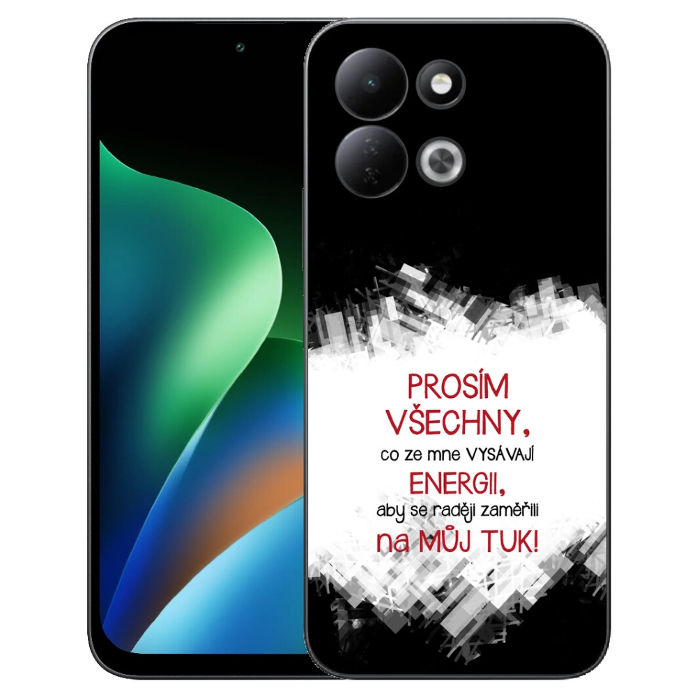 Gélový kryt mmCase na Xiaomi Redmi 17 4G/5G - vtipný text 1 červený
