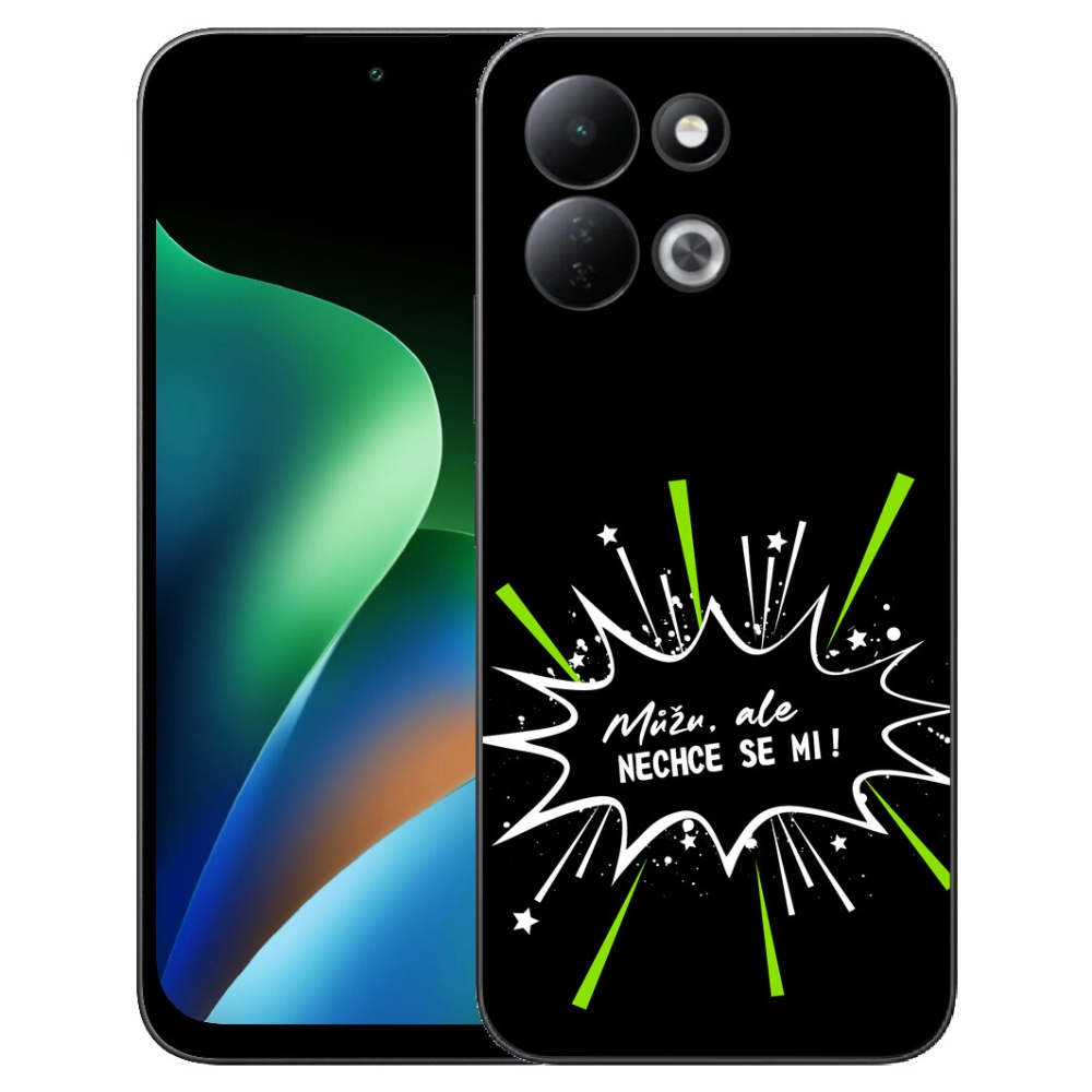 Gélový kryt mmCase na Xiaomi Redmi 17 4G/5G - vtipný text 11 čierne pozadie