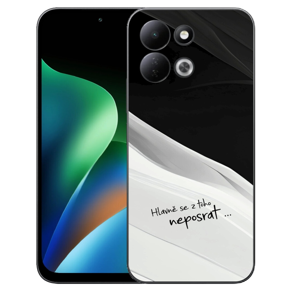 Gélový kryt mmCase na Xiaomi Redmi 17 4G/5G - vtipný text 13 bieločierne pozadie