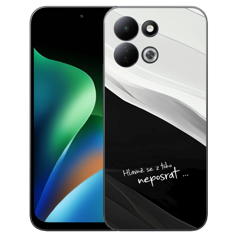 Gélový kryt mmCase na Xiaomi Redmi 17 4G/5G - vtipný text 13 čiernobiele pozadie