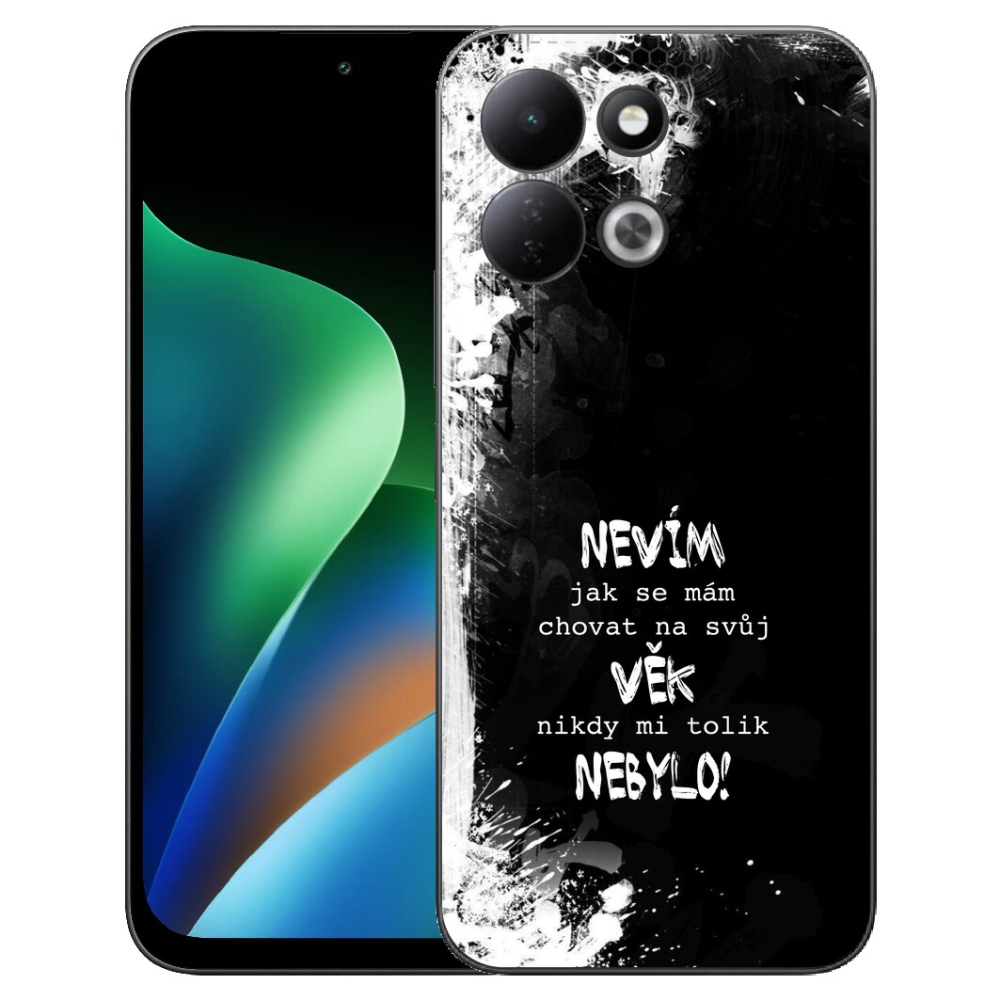 Gélový kryt mmCase na Xiaomi Redmi 17 4G/5G - vtipný text 14 čierne pozadie